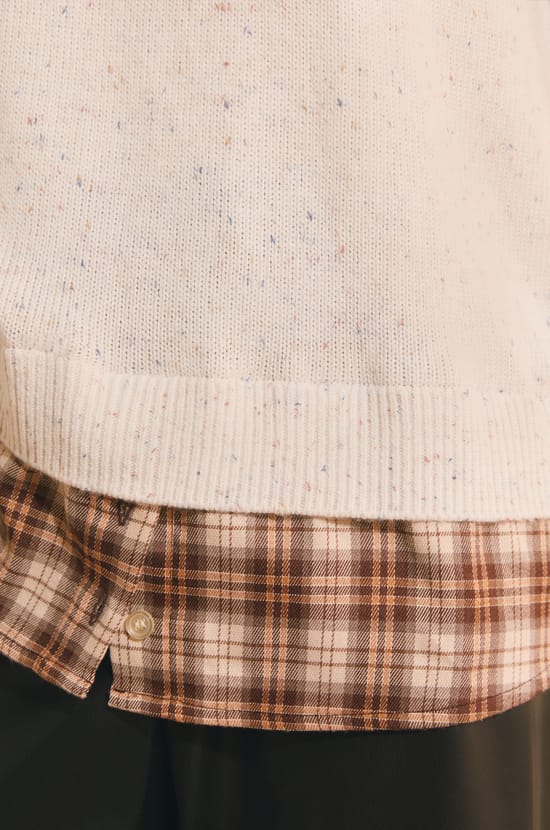 Pull chemise avec laine;${refinementColor}