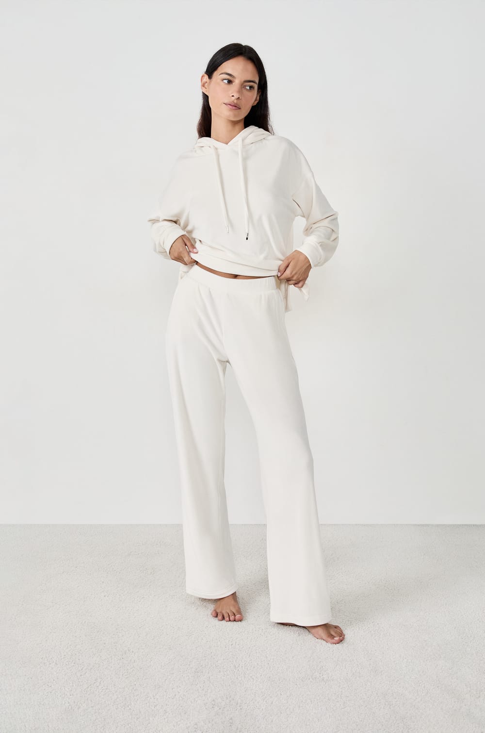 Pantalon de pyjama effet velours;${refinementColor}