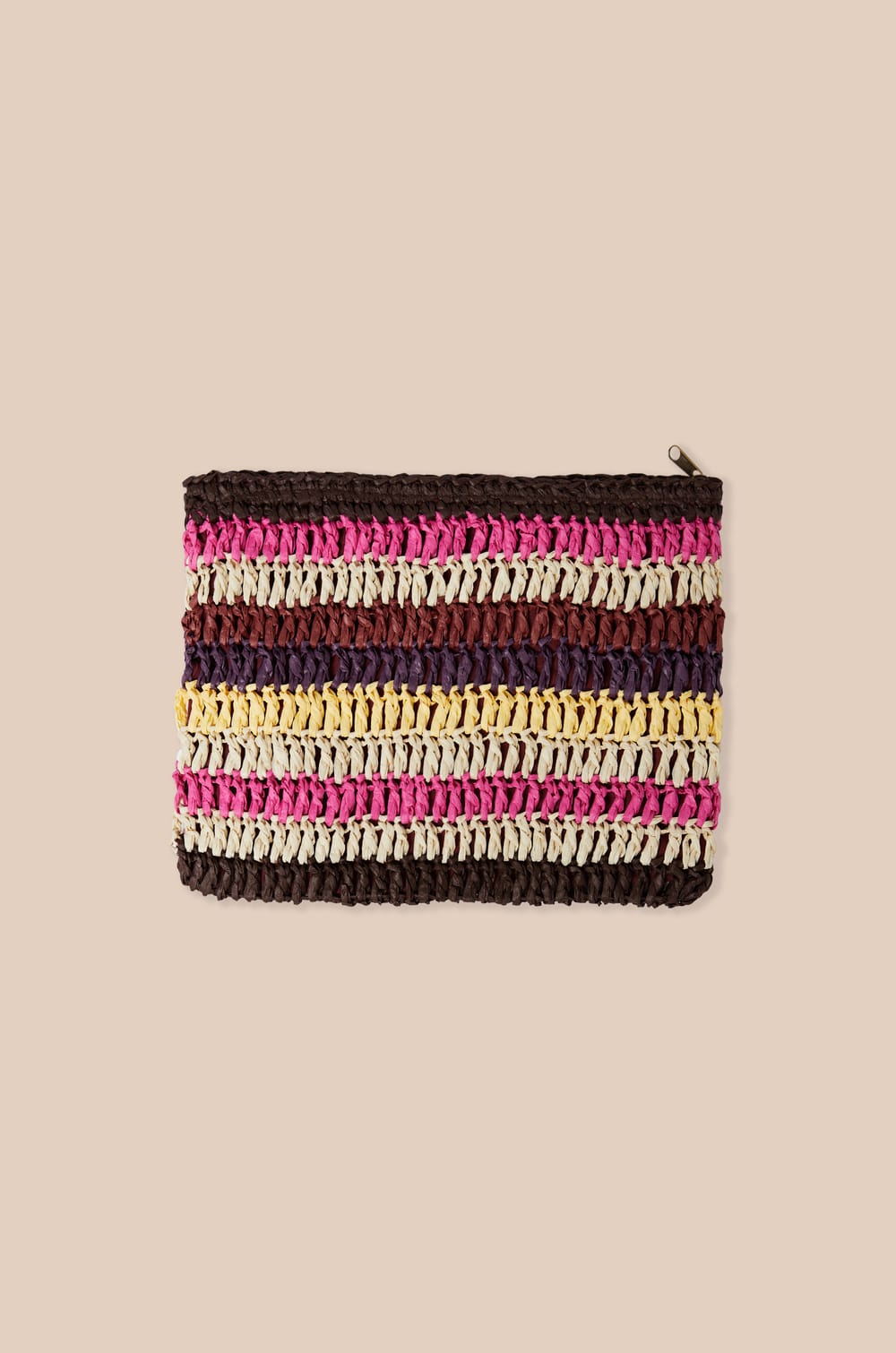 Pochette en raphia &agrave; rayures;${refinementColor}