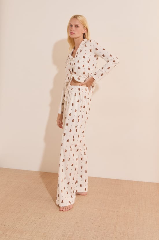Katoenen pyjamabroek met hondenprint;${refinementColor}
