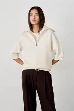 Half-zip sweater with mid-length sleeves;${refinementColor}