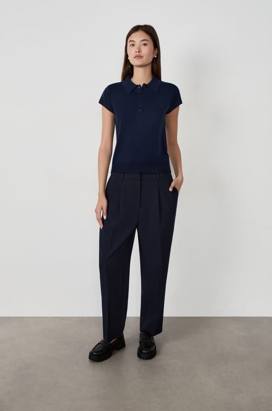 Short-sleeved polo shirt with buttons;${refinementColor}