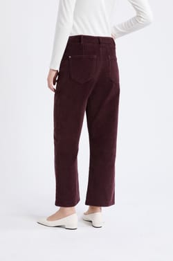 Pantalon droit en coton effet velours;${refinementColor}