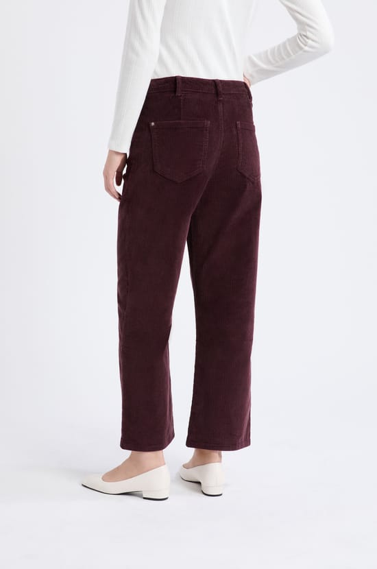 Pantalon droit en coton effet velours;${refinementColor}
