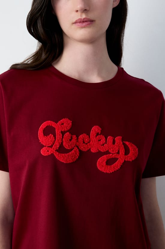 Lucky" printed cotton T-shirt;${refinementColor}