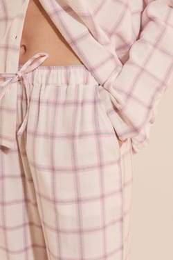 Pantalon de pyjama &agrave; carreaux en coton;${refinementColor}