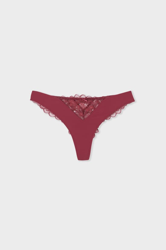 Tanga avec d&eacute;tails en dentelle;${refinementColor}