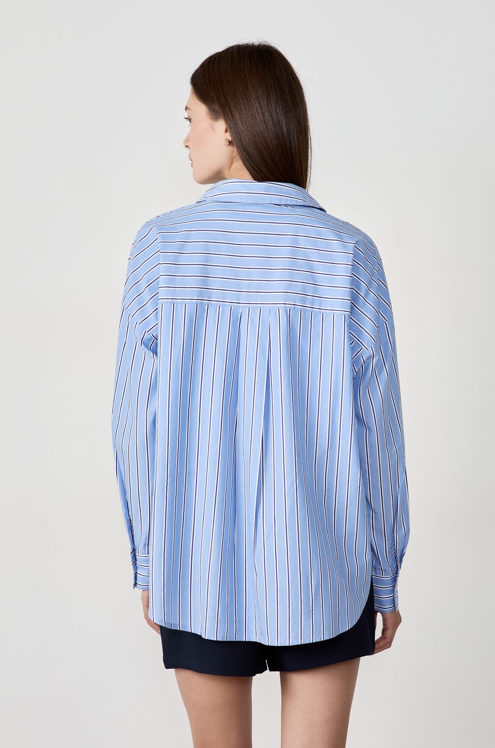 Chemise à rayures en coton;${refinementColor}