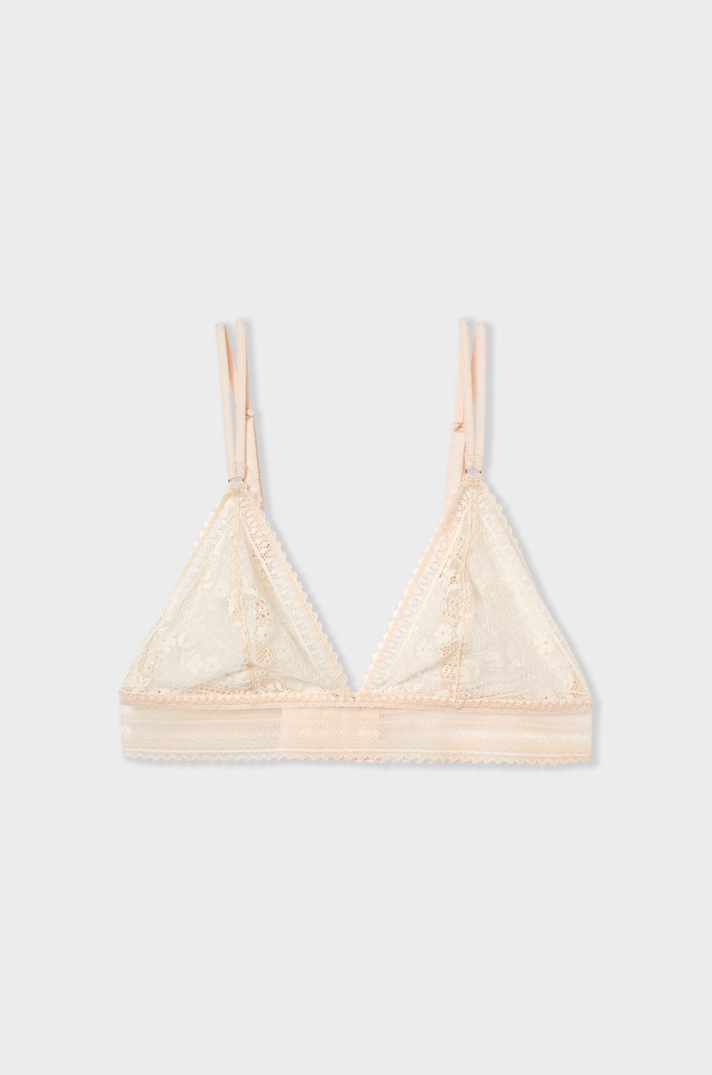 Wireless Lace Triangle Bra;${refinementColor}