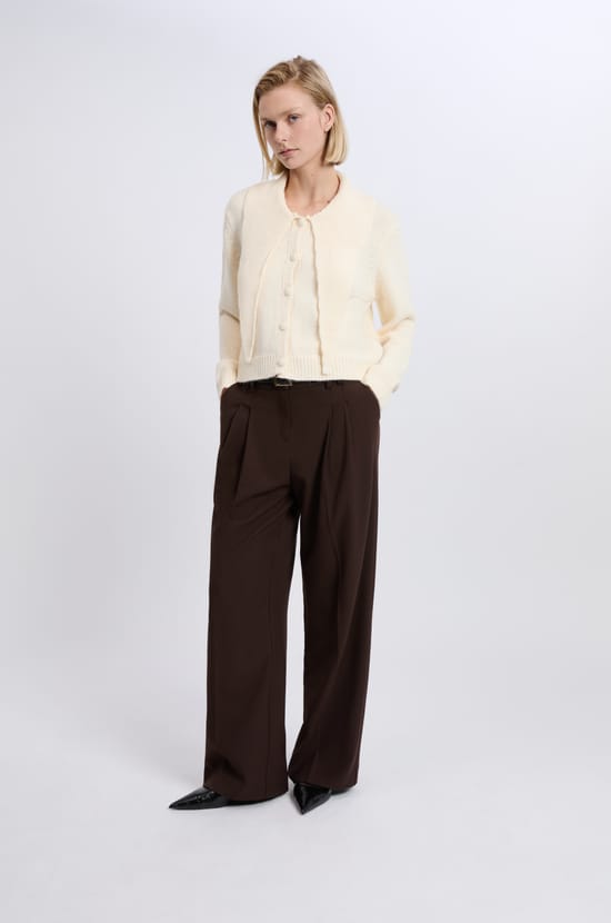 Front-Tie Cardigan;${refinementColor}