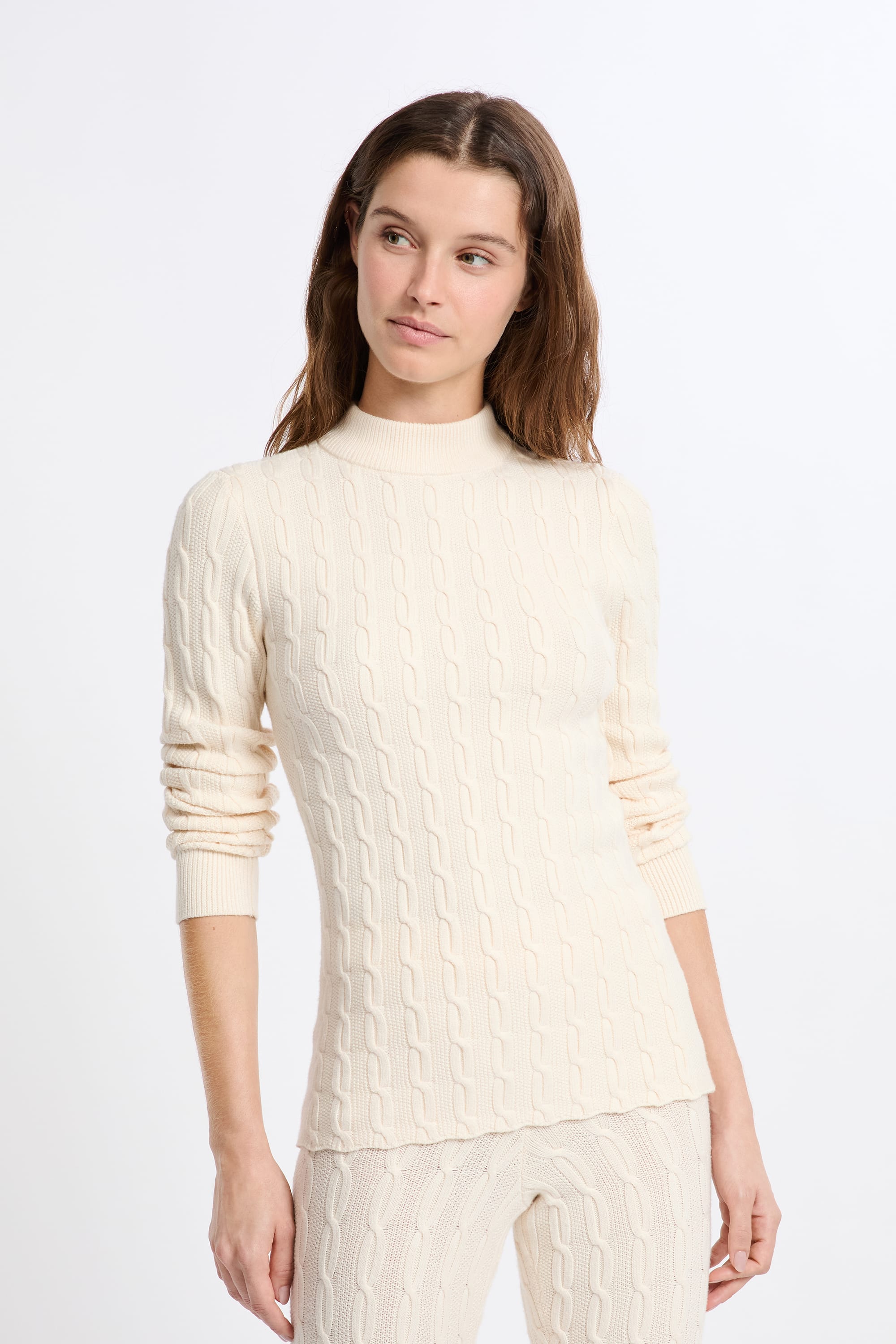 Mock Neck Pajama T-Shirt - PRYSSIA - ECRU - ETAM