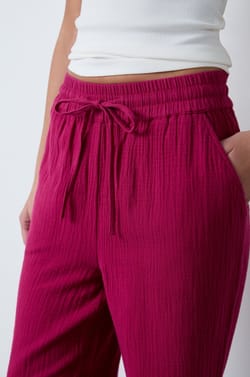 Pantalón de algodón nido de abeja;${refinementColor}