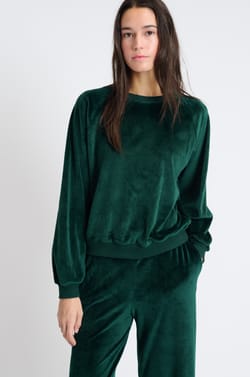 Sweatshirt de pyjama en velours;${refinementColor}