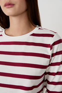 T-shirt manches longues à rayures;${refinementColor}