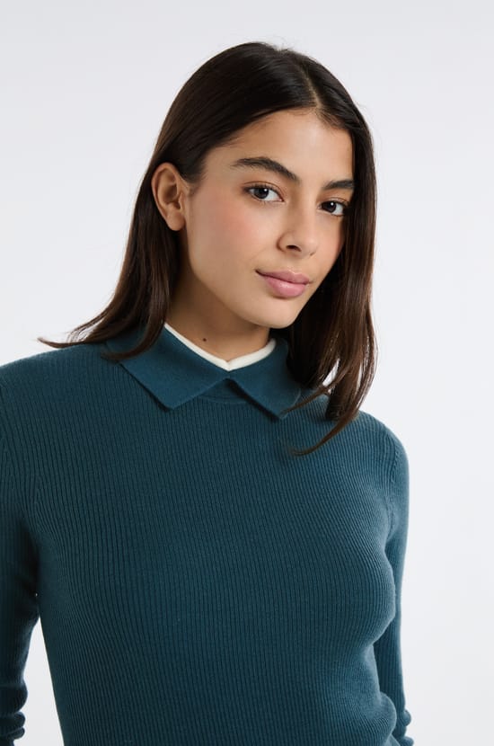 Polo manches longues;${refinementColor}