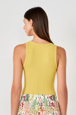 Débardeur côtelé en coton;${refinementColor}