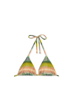 Haut de maillot de bain triangle imprim&eacute; paillet&eacute;;${refinementColor}