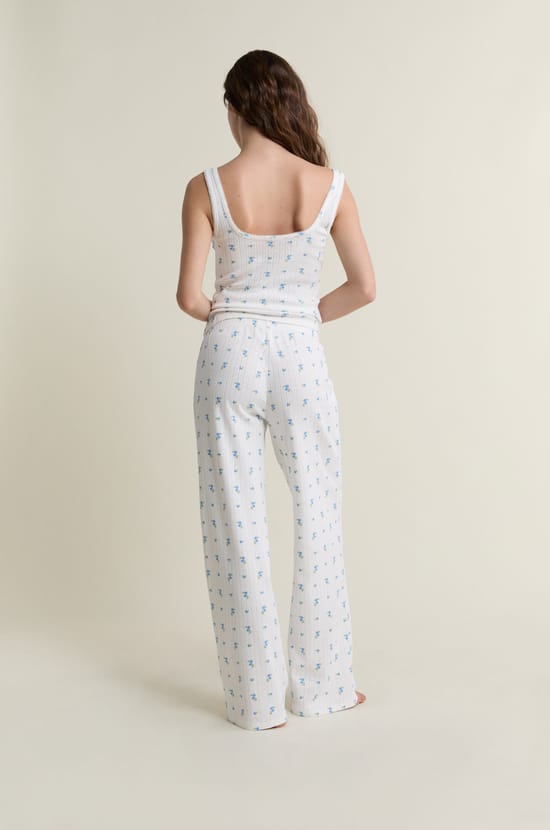 Pantalon de pyjama en pointelle;${refinementColor}