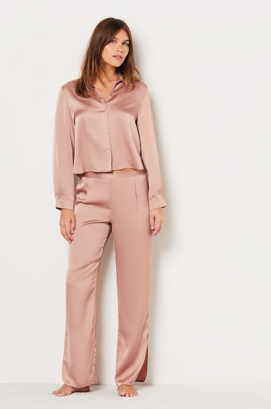 Chemise de pyjama satinée;${refinementColor}
