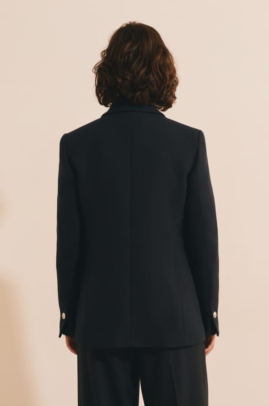 Manteau crois&eacute; court avec laine;${refinementColor}