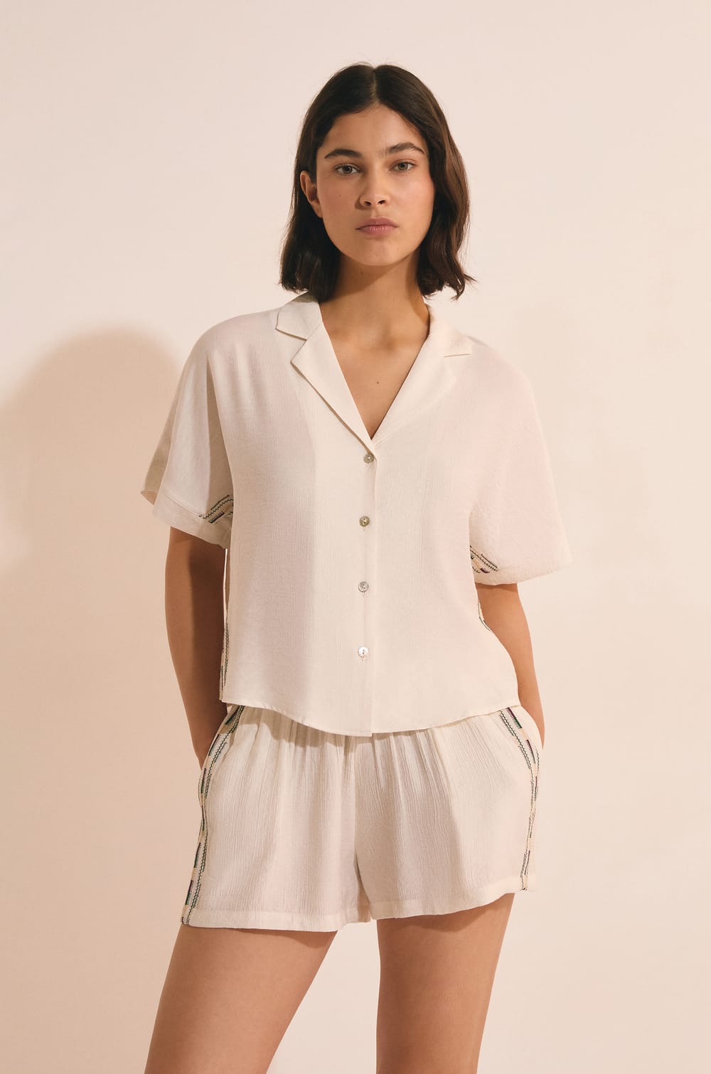 Camisa de pijama de manga corta;${refinementColor}