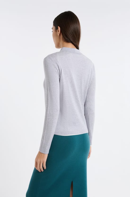 Polo manches longues en laine;${refinementColor}