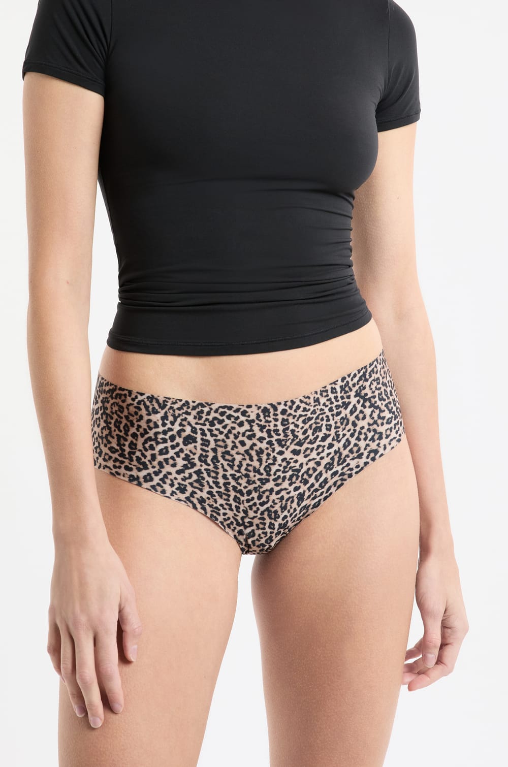 Hipster en microfibre sans couture à motifs leopard;${refinementColor}
