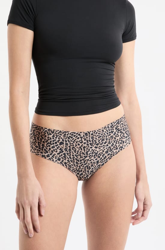 Hipster en microfibre sans couture à motifs leopard;${refinementColor}