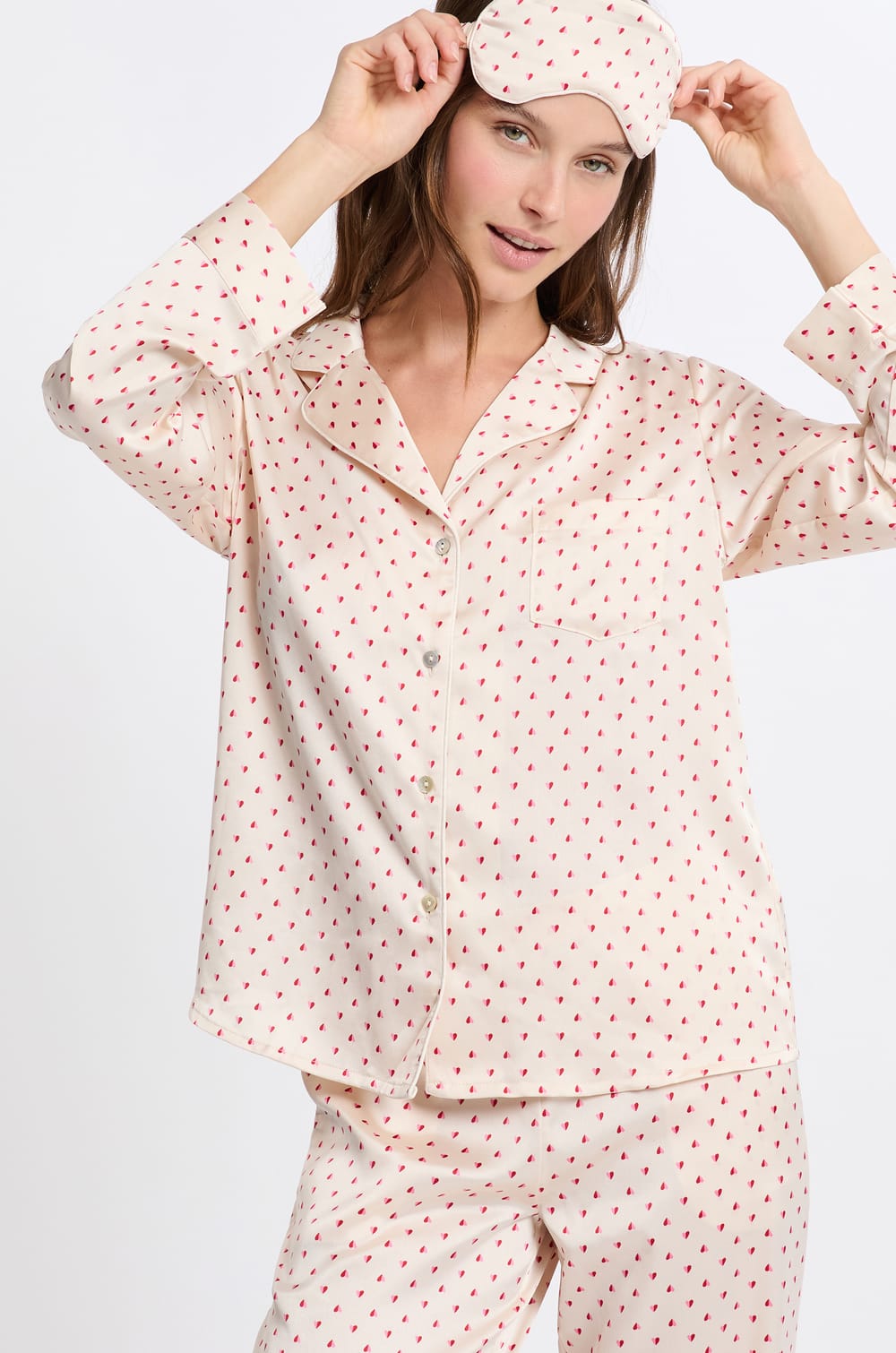 2-Piece Pajama Set With Patterns And Mask;${refinementColor}