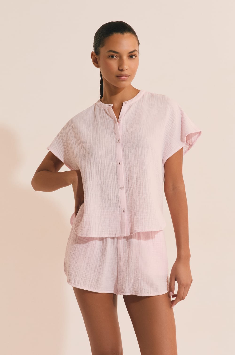 Chemise de pyjama en coton;${refinementColor}