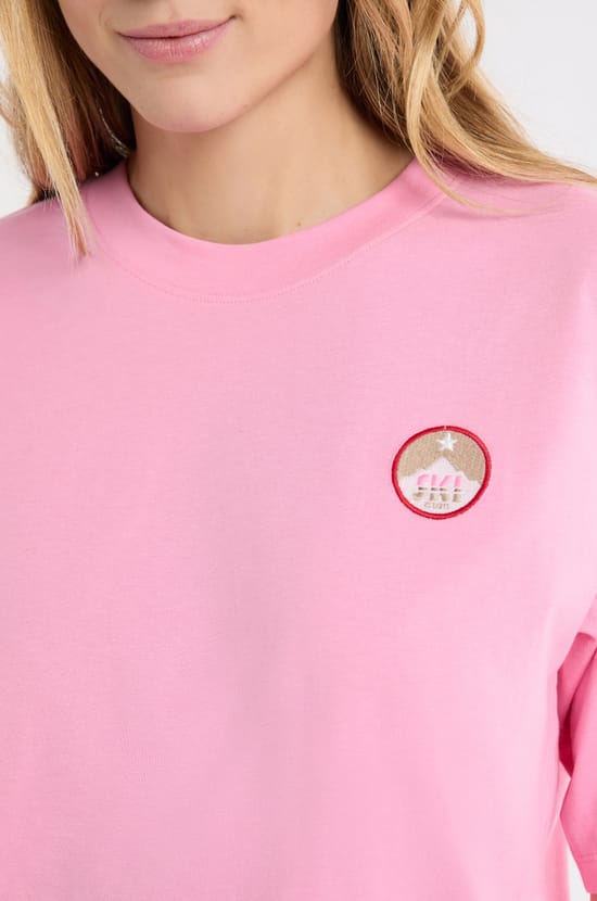 Camiseta de pijama de algodón con estampado;${refinementColor}