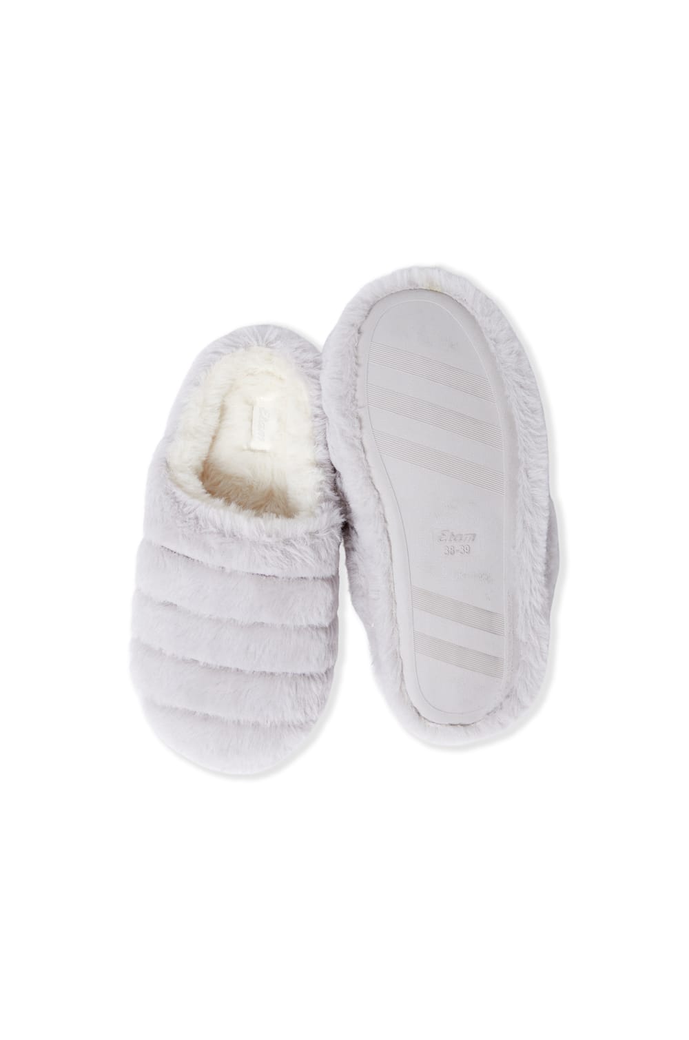 Faux Fur Mule Slippers;${refinementColor}