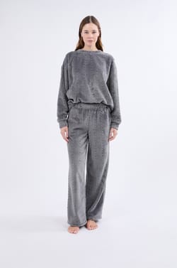 Sweatshirt de pyjama effet velours;${refinementColor}
