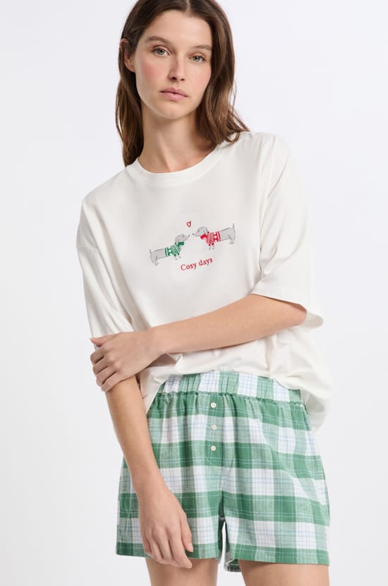 Cotton T-Shirt With Dog Pattern;${refinementColor}