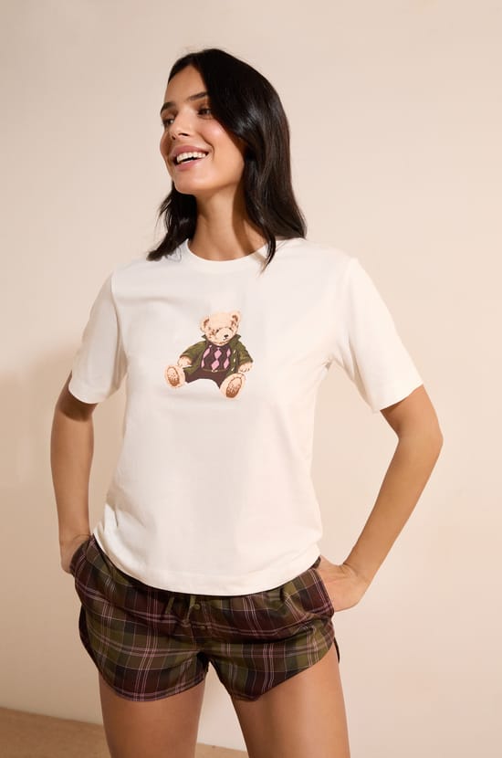 T-shirt avec motif en coton;${refinementColor}