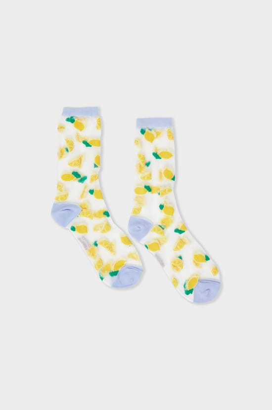 Chaussettes transparentes à motifs citrons Coucou Suzette;${refinementColor}
