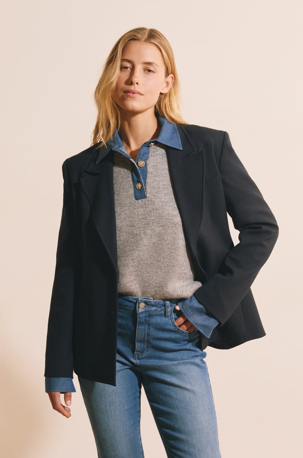 Veste blazer fluide;${refinementColor}