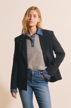Veste blazer fluide;${refinementColor}