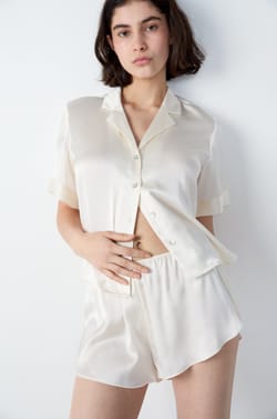 Silk Pyjama Shorts;${refinementColor}