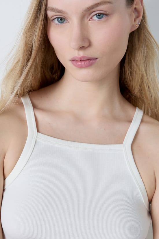 Ribbed Cotton Tank Top;${refinementColor}