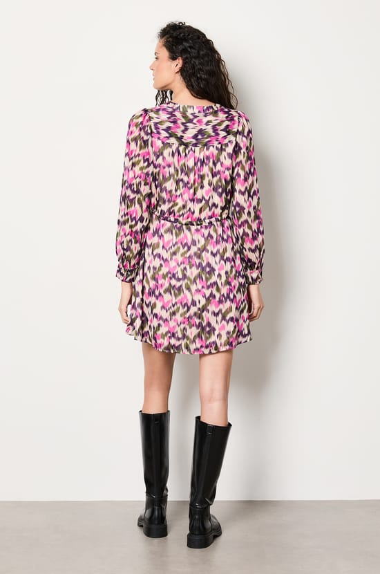 Short patterned shirt dress;${refinementColor}