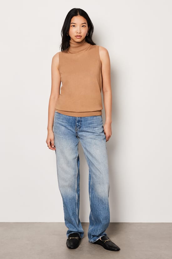 Sleeveless Turtleneck Sweater;${refinementColor}