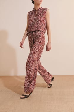 Pantalon fluide &agrave; motifs;${refinementColor}