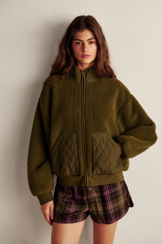Veste de pyjama avec col montant;${refinementColor}