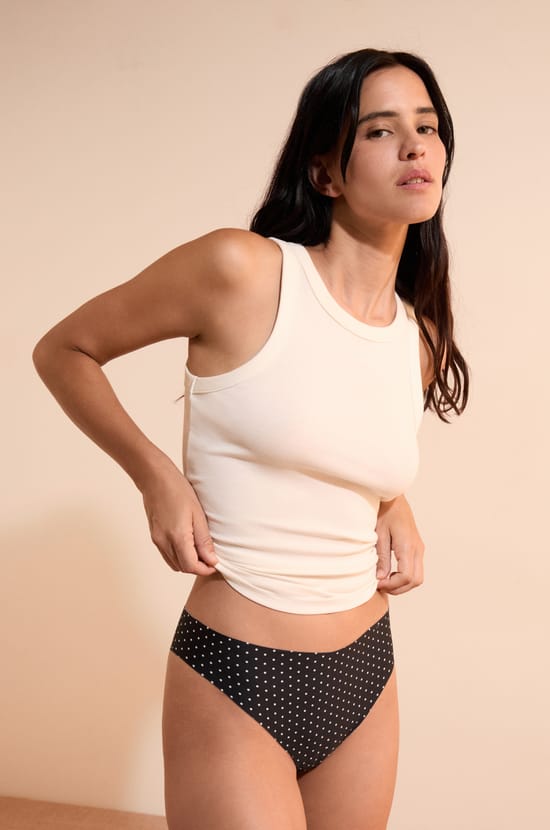 Tanga en microfibre sans couture imprim&eacute;;${refinementColor}