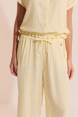 Pantalon vichy avec motif citron;${refinementColor}