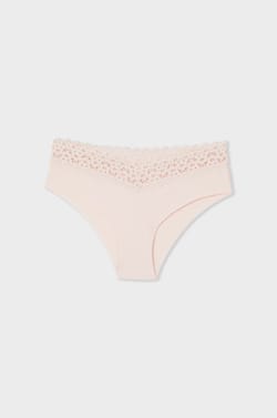 Hipstery V-shape z mikrofibry i koronki;${refinementColor}