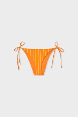 Striped Tie-Side Bikini Bottom;${refinementColor}