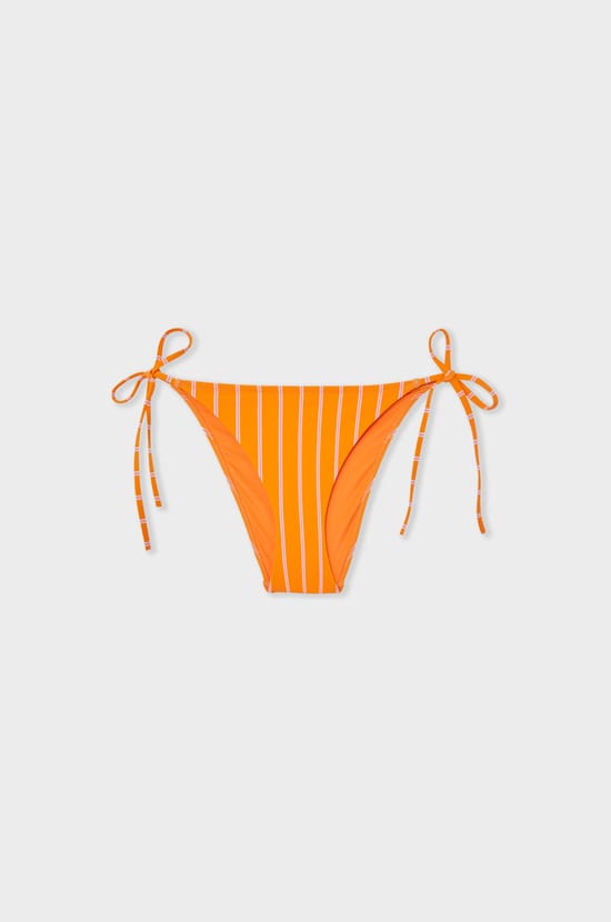 Striped Tie-Side Bikini Bottom;${refinementColor}