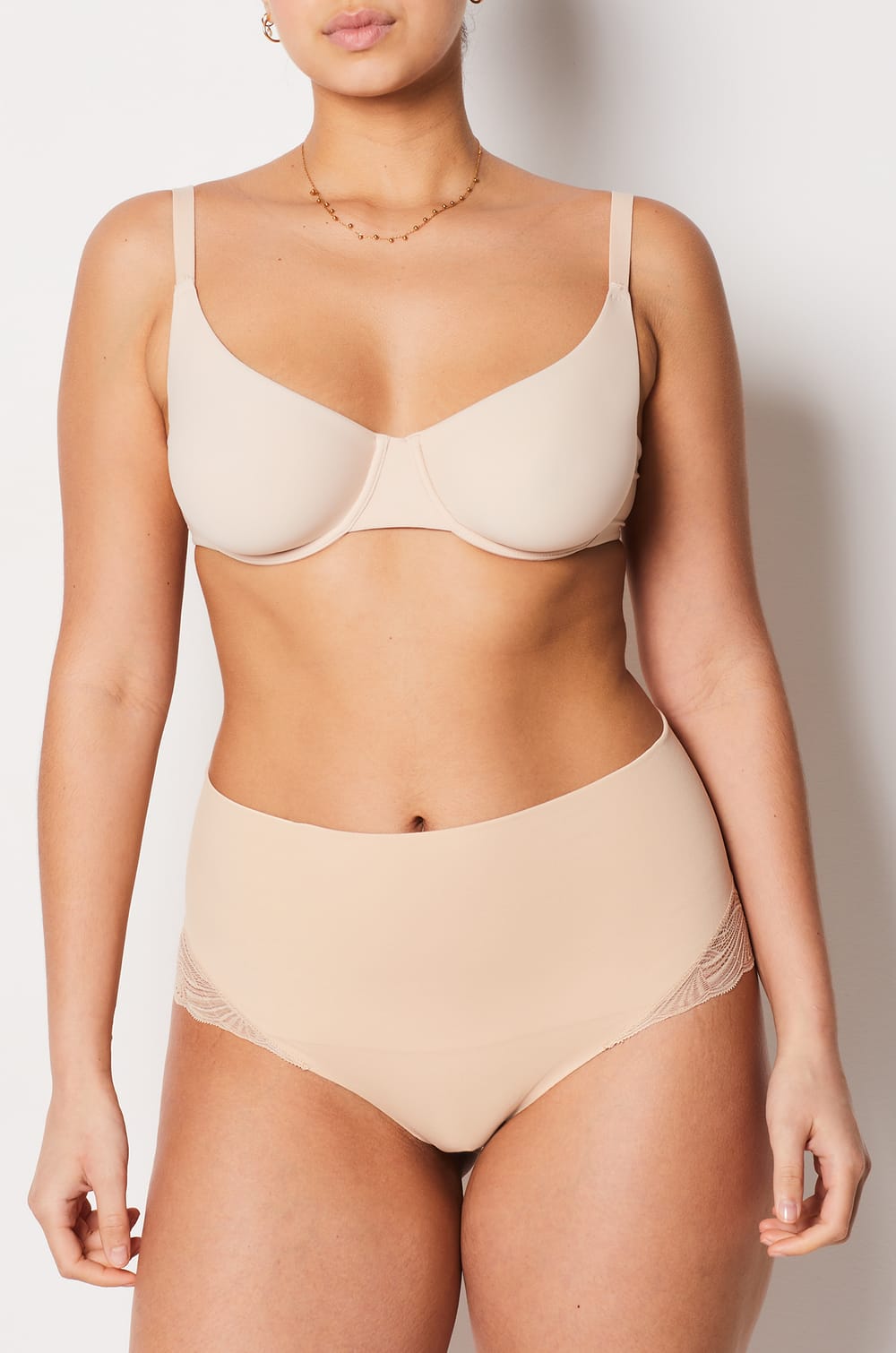 High Waist Bikini With Lace Details- Medium Control;${refinementColor}